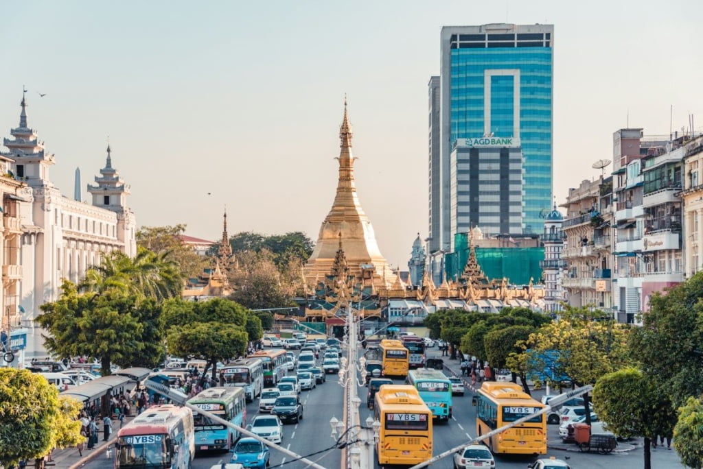Yangon Myanmar A City with Golden Afterglow