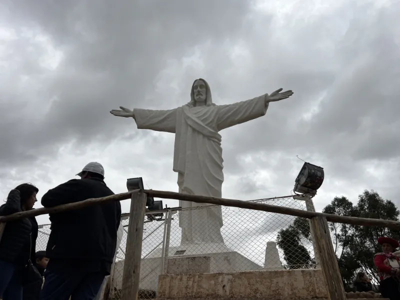 我也步行到相鄰的山丘，那裡有個巨大的耶穌像，俯瞰整個城市。